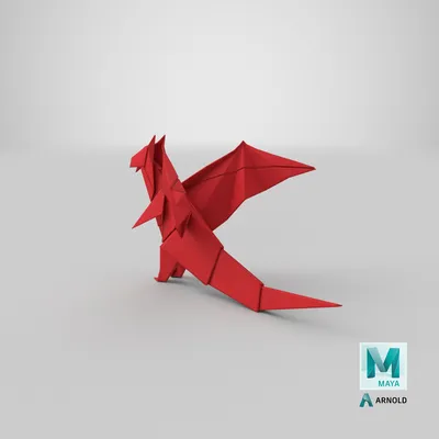 Красный дракон из бумаги для оригами 3D Модель $19 - .3ds .blend .c4d .fbx  .max .ma .lxo .obj .usdz .unitypackage .upk .gltf - Free3D