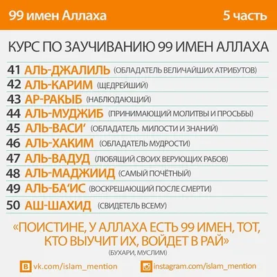 Исламские картинки 99 имен АЛЛАХА – Artofit