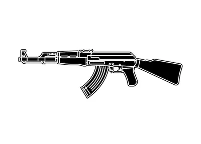 Premium Vector | Ak 47 rifle vector illustration. submachine gun icon or  sign isolated. kalashnikov black silhouette.