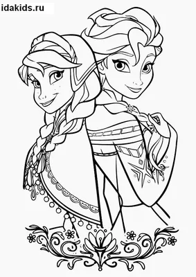 Раскраска Анна и Эльза | Раскраски Холодное сердце 2 (Frozen 2 coloring  pages). Раскраска Холодное сердце 2