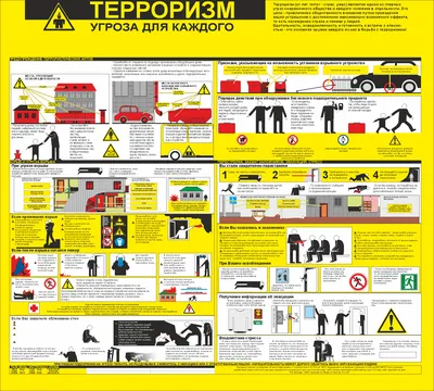 Купить стенд «Мероприятия по противодействию терроризму» с 6 карманами А4