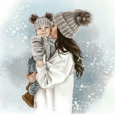 Арт. #Illustration. #Art. #Иллюстрация. | Mother daughter art, Girly  drawings, Cute drawings