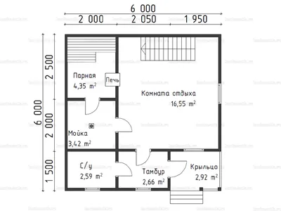 Одноэтажная брусовая баня 3х5 - строительство в Мск и МО - цена от 398000  рублей