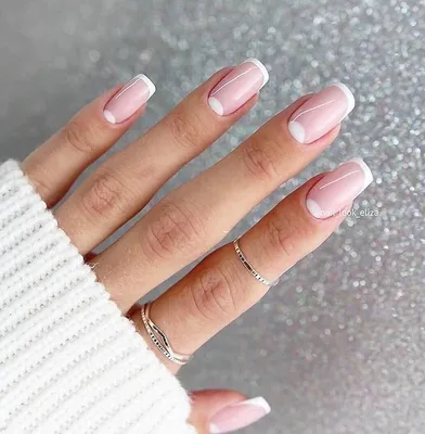 2020 Белый френч на ногтях 300 фото новинок дизайна ногтей | Manicure,  Trendy nails, Nails