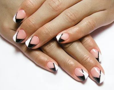 черно-белый френч - Галерея NailBoxClub.ru