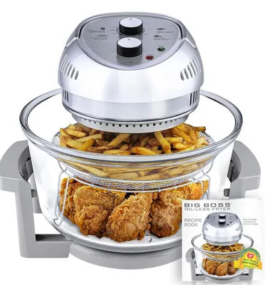 Big Boss 16Qt Large Air Fryer Oven with 50+ Recipe Book AirFryer Oven Makes  Healthier Crispy Foods Black - Walmart.com