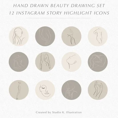 12 ästhetische Beauty Instagram Story Highlight Icons - Etsy.de |  Instagram, Hand illustration, Display design