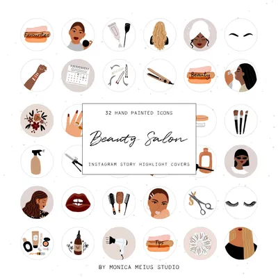 Instagram Story Highlight Covers Beauty Instagram Icons, Kosmetiker Make up  Künstler Haarschmuck Illustrationen, Blog Branding Kit - Etsy.de