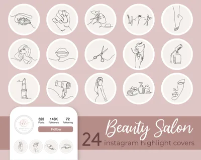 Beauty Instagram Story Highlights Salon Icons, Handgezeichnete Cover  Stories Fashion Social Media Icon, Instagram Bloggers Haar Makeup Artist -  Etsy.de