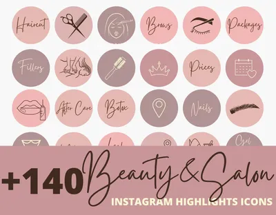 140 Beauty Salon und Spa Instagram Story Highlight Icons, Nude Pink  neutrale IG Stories Cover, IG Highlights umrissenes Hair Stylist Icon -  Etsy.de