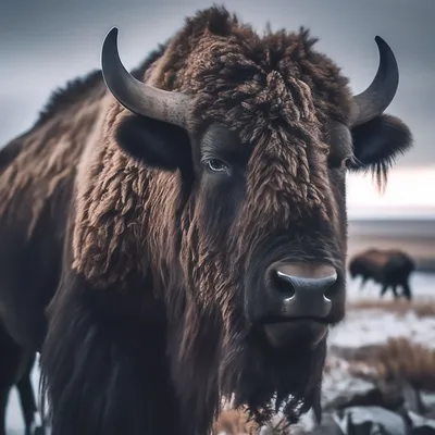 Amerikaanse bizon staand in sneeuw met Baume in Achtergrond; amerikanische  Bison stehend im Schnee mit Bäumen im Hintergrund Stockfotografie - Alamy