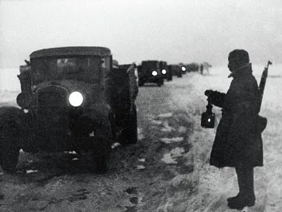 Фото \"Прорыв блокады Ленинграда\", 18 января 1943, Ленинградская обл. -  История России в фотографиях