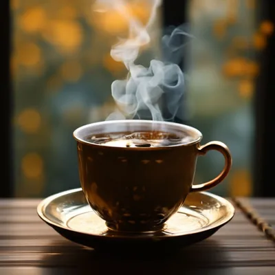 белая чашка чая с паром и чайник на деревянном Фон И картинка для  бесплатной загрузки - Pngtree