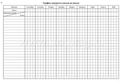 График дежурства по классу - шаблоны для классного уголка - распечатать и  скачать