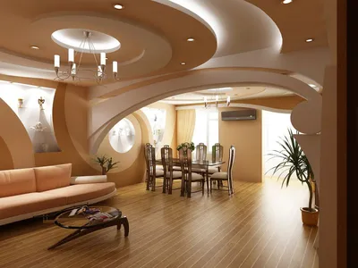 Советы клиенту - Идеи дизайна потолка в гостиной - от ceiling-design.com