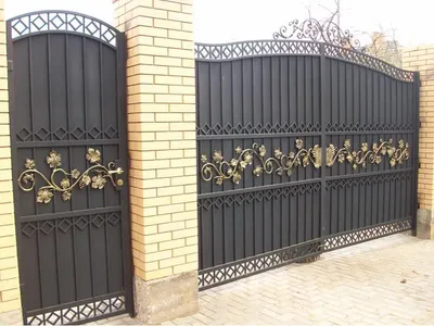 Въездные ворота с рельефным декором (дизайн-эффект жатого металла)  (ID#826889926), купить на Prom.ua
