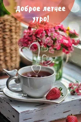 ДОБРОЕ 🦋🍓☕🌿🌞💐☕🍓🦋 ЛЕТНЕЕ УТРО! | Открытки, Счастливые картинки, Доброе  утро