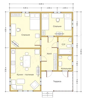 Дом 8 на 10 одноэтажный фото