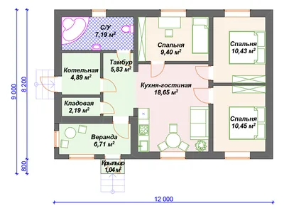 Проекты домов 10 на 8 метров, 10х8 в Казахстане