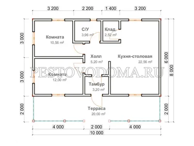 Проект дома 8 на 10 с террасой | Архитектурное бюро \"Беларх\" - Авторские  проекты планы домов и коттеджей | Проект небольшого дома, Проект дома, Дом