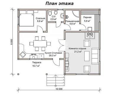 Дом-баня из оцилиндрованного бревна проект №132-1 114,3 м² 7,5х11,2 , цена  2302000