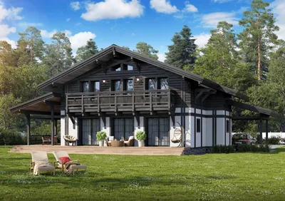 Проект дома из клееного бруса Лугано, цена на строительство дома Лугано в  Holz House