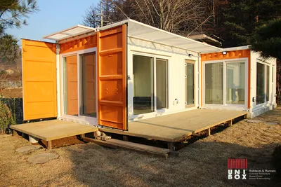 Overview of modular houses from sea containers with a flat roof // Modular  houses and mini-houses - YouTube