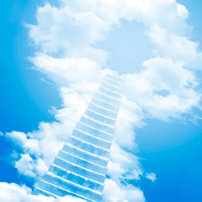 Дорога на небо с облаками в небе…» — создано в Шедевруме