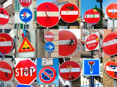 Дорожные знаки ремонт дороги Road signs road repairs Stock-Foto | Adobe  Stock