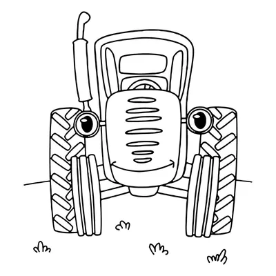 Синий трактор едет по земле, …» — создано в Шедевруме