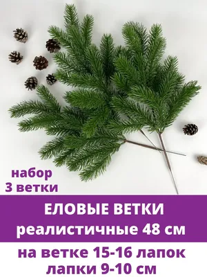 Еловая ветка ёлочка (веточка ели) 26см купить в 55опторг (АВ175214) по цене  26.25 руб.