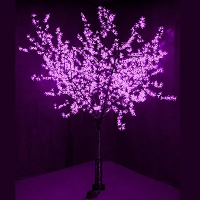 531-126 NEON-NIGHT Светодиодное Дерево Сакура, высота 2,4м, диаметр кроны  2,0м, фиолетовые диоды, IP 65, понижающий трансформатор в комплекте  NEON-NIGHT фиолетовый — купить в интернет-магазине LEDPremium.