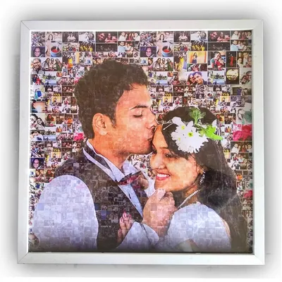 Mosaic collage photo frame - Personalized gift for wife/husband