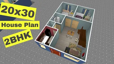 20x30 Duplex House Plan 6x9 Meter 2 Beds Each Floor - SamHousePlans