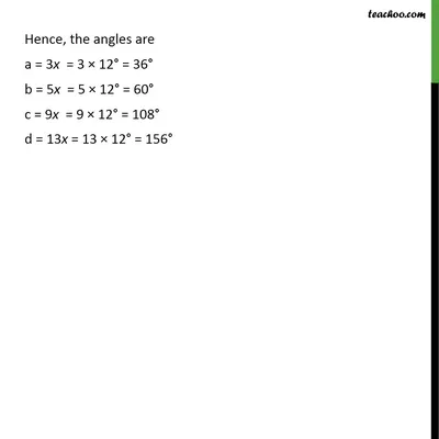 Question 1 Class 9 - The angles of quadrilateral are in ratio 3:5:9:13