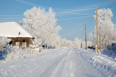 Зимняя деревня рисунок - 56 фото