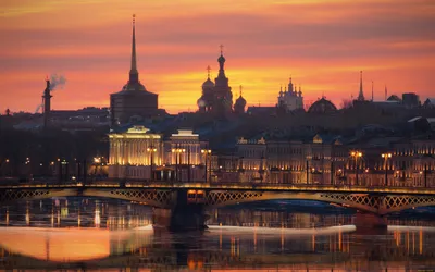 Обои Города Санкт-Петербург, Петергоф (Россия), обои для рабочего стола,  фотографии города, санкт-петербург, петергоф , россия, санкт, петербург, 4к,  закат, городской, вид, мосты Обои для рабочего стола, скачать обои картинки  заставки на рабочий