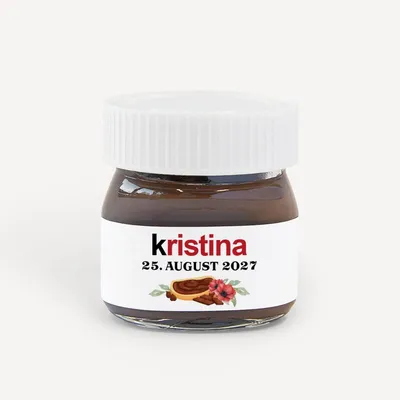 Gastgeschenk Mini Nutella Glas - personalisiert kaufen