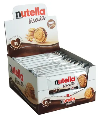 Nutella Biscuits 3er Pack, 28er Thekendisplay (28 x 3er Pack) - CAPTAIN  PLAY Süßigkeiten Großhandel