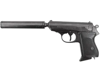 Макет пистолета Denix D7/1311 Walther PPK (ММГ, с глушителем, 1931 г)  купить в Москве и СПБ, цена 9634 руб. Доставка по РФ!