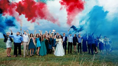 Свадебная фотосессия с цветным дымом в Москве — фото