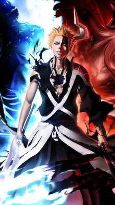 Download wallpaper mask, swords, bleach, Ichigo Kurosaki, anime, art,  empty, bankai, section other in resolution 640x1136