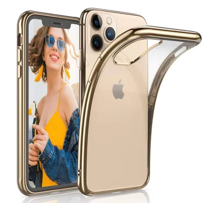Durable iPhone 11 Pro Max Transparent Silicone Gold Case