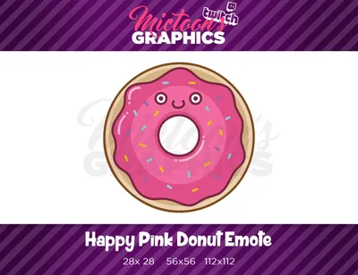 Twitch Emote / Happy Pink Donut / Channel Point / Streamer Graphics - Etsy