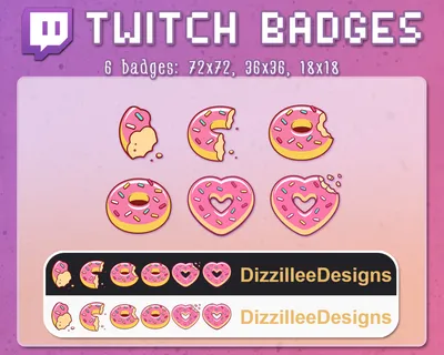 Pink Donut Twitch Badges Donut Heart Twitch Sub Badges Candy Twitch  Subscriber Badges Pink Bit Badges Cheer Badges Streamer - Etsy