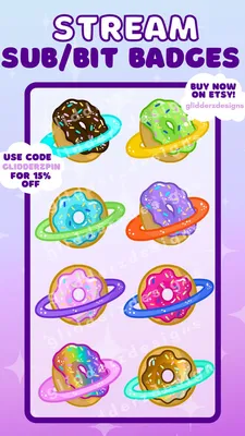 Donut Twitch Badges, Yummy Funny Donuts Bit Badges, Stream, Kawaii, Donut,  Food, Sprinkles Channel Points, - Etsy