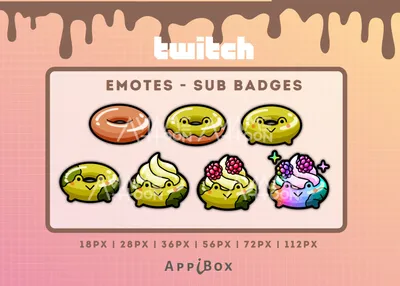 Chocolate Donut Emote twitch, Discord, Stream - Etsy