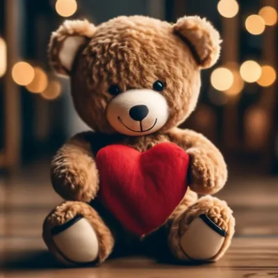 Teddy bear with a heart. Мишка с сердечком. PNG.