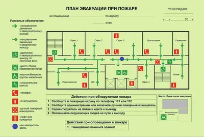 Образец плана эвакуации по ГОСТ 34428-2018