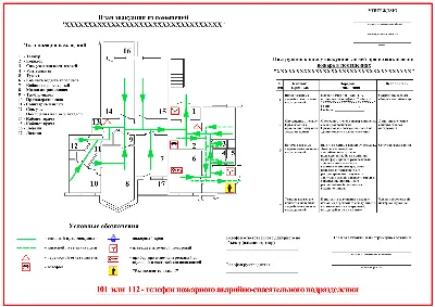 План эвакуации 600*400 фотолюминесцентный, ПВХ 3 мм, А2